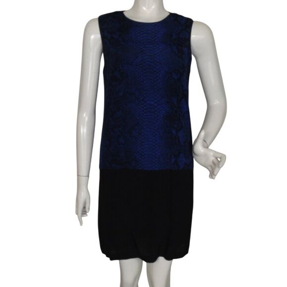 REBECCA TAYLOR Dress, 4, Black/Blue snake print, Short/Mini, Sleeveless - Picture 1 of 13